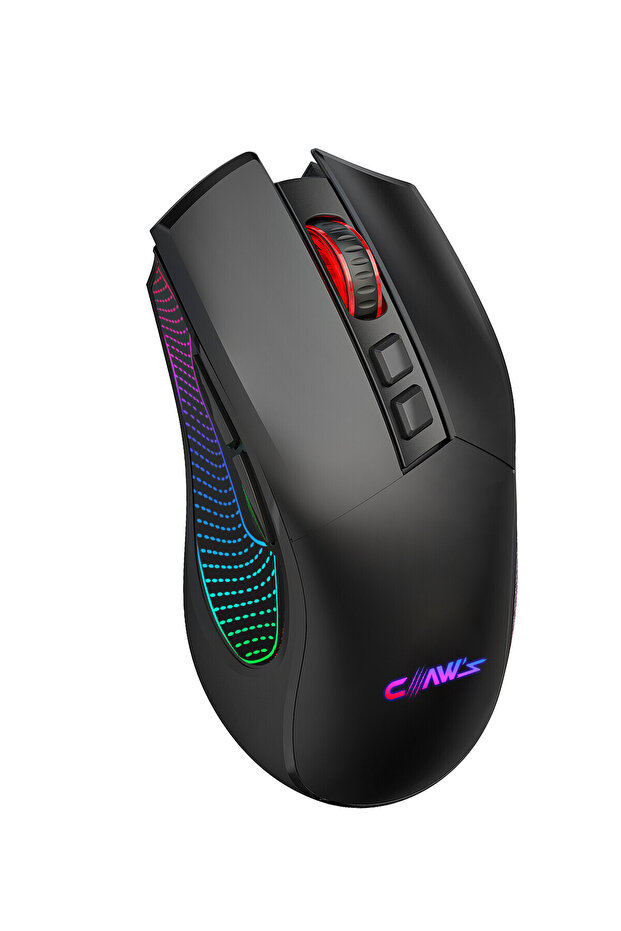 Crossfire Air V1 Tri-Mod Kablosuz 10000 Dpi Pixart 3325 Sensör Makro Yazılım RGB Gaming Mouse Siyah - 3