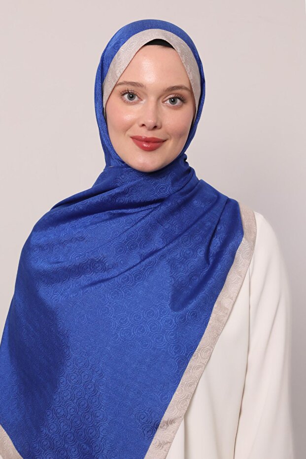 Saks Halka Desen Monogram Şal - 3