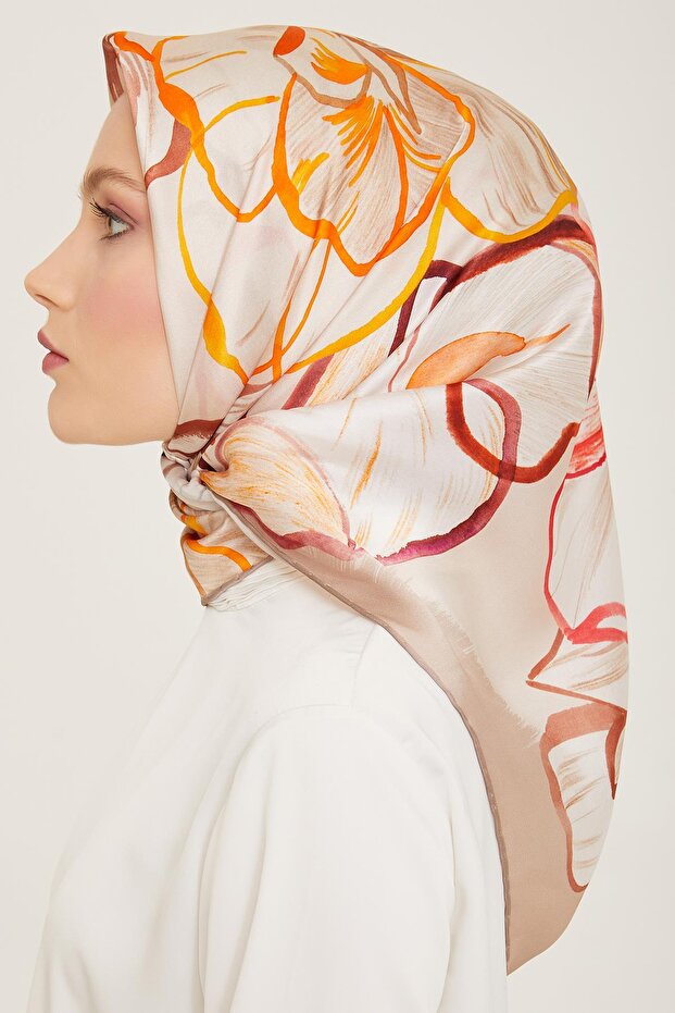 Eșarfă de mătase - 9110D-07 - Tivil - 5