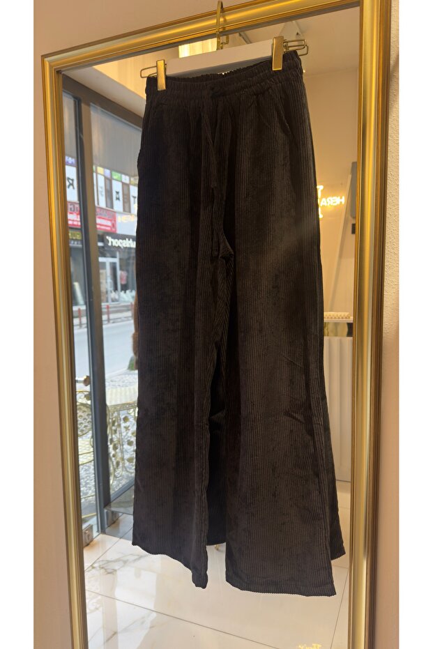 Fitilli kadife pantolon - 3
