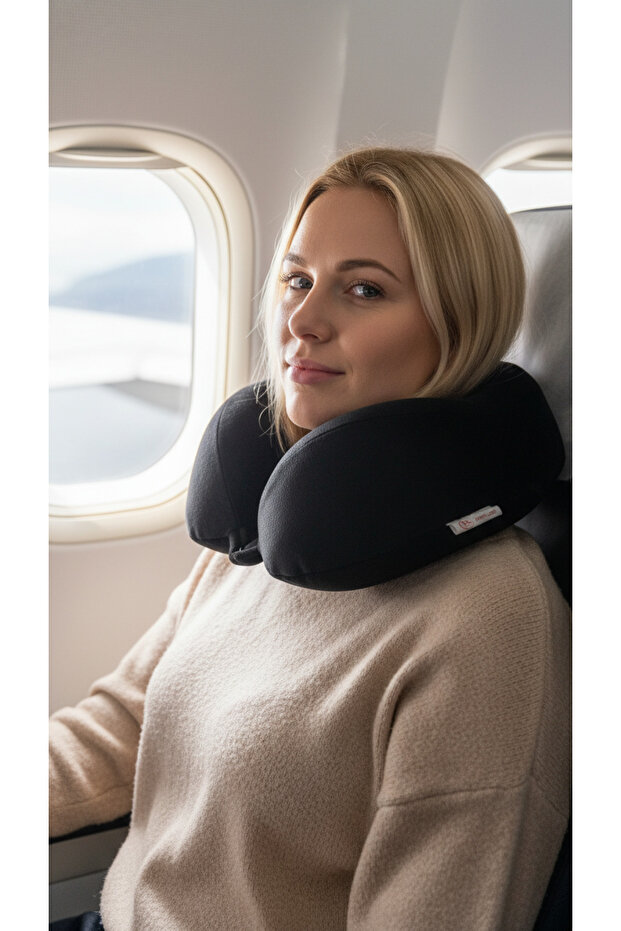 Professional Orthopedic Black Visco Travel Pillow - Bm 62800024