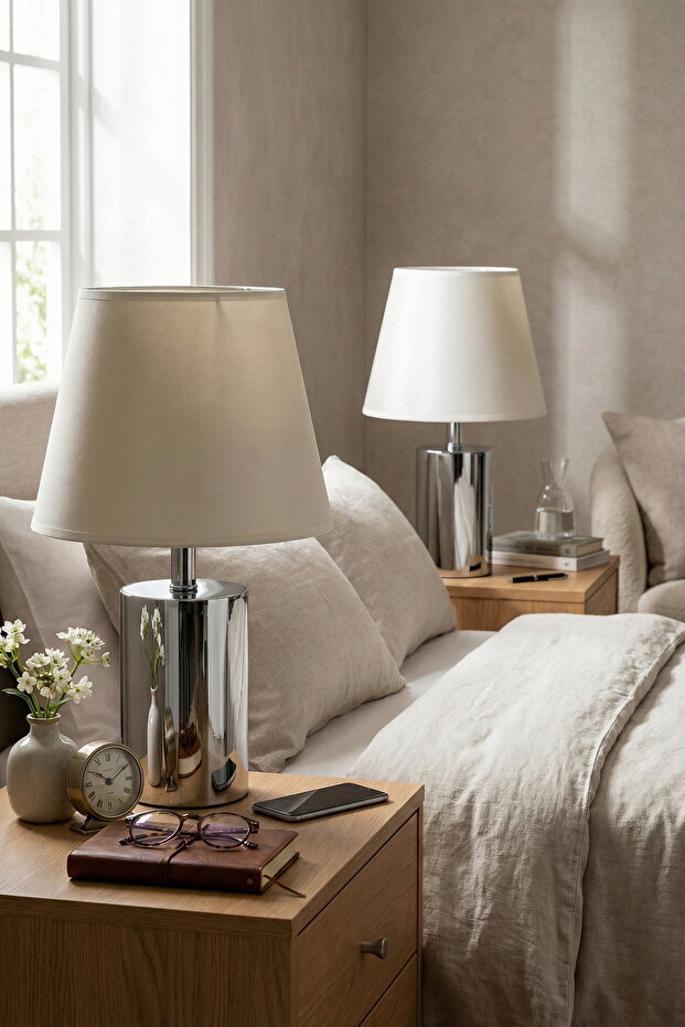 Samara Silver Double Lampshade