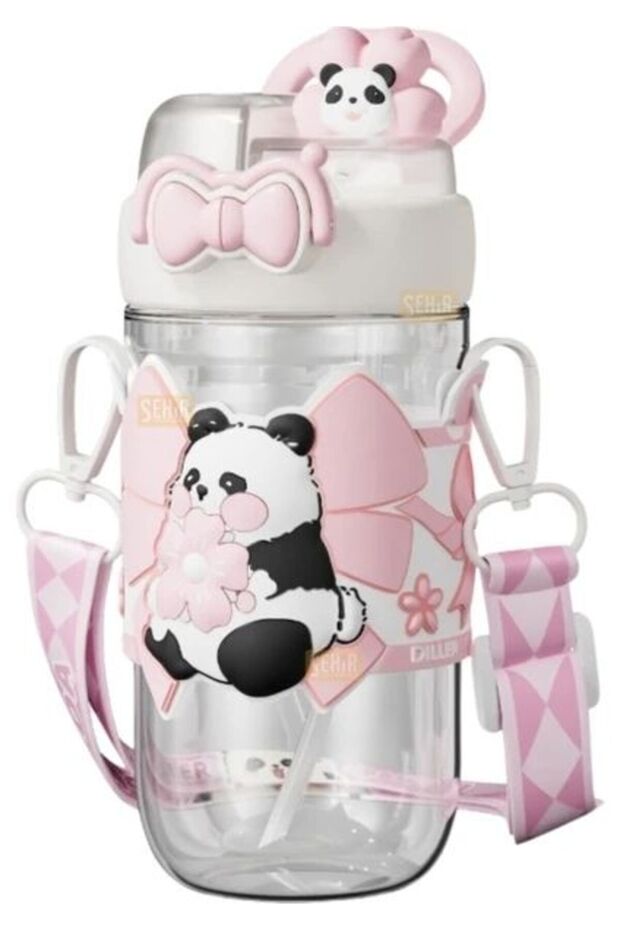 Diller D2518 580ml Dual-Use Tritan Water Bottle with Strap and Straw