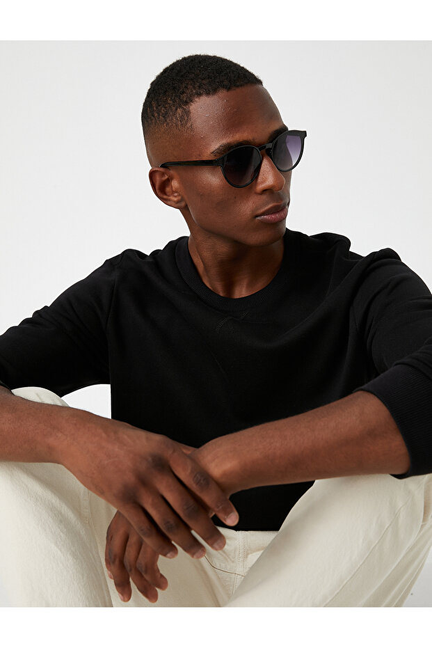 Bisiklet Yaka Basic Sweatshirt - 1