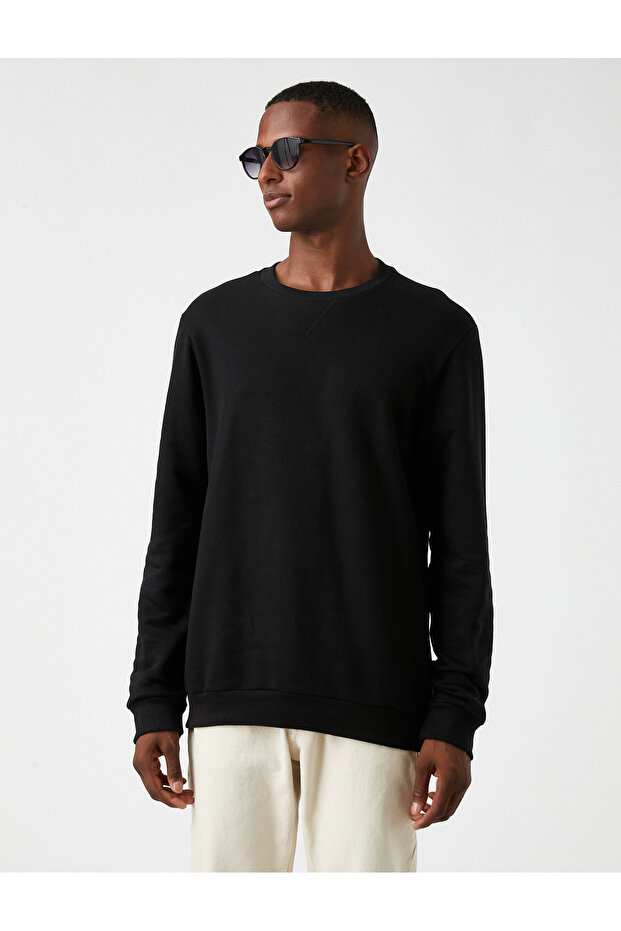 Bisiklet Yaka Basic Sweatshirt - 3