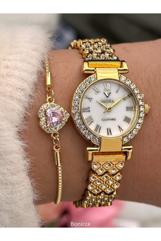 Brand Full Steel (Case, Strap) Luxury Strap Gold Color Vip 5 Atm Wristwatch