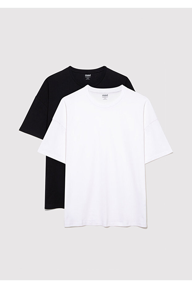 2li Oversize Basic Tişört Oversize / Geniş Kesim 0612162-620 - 1