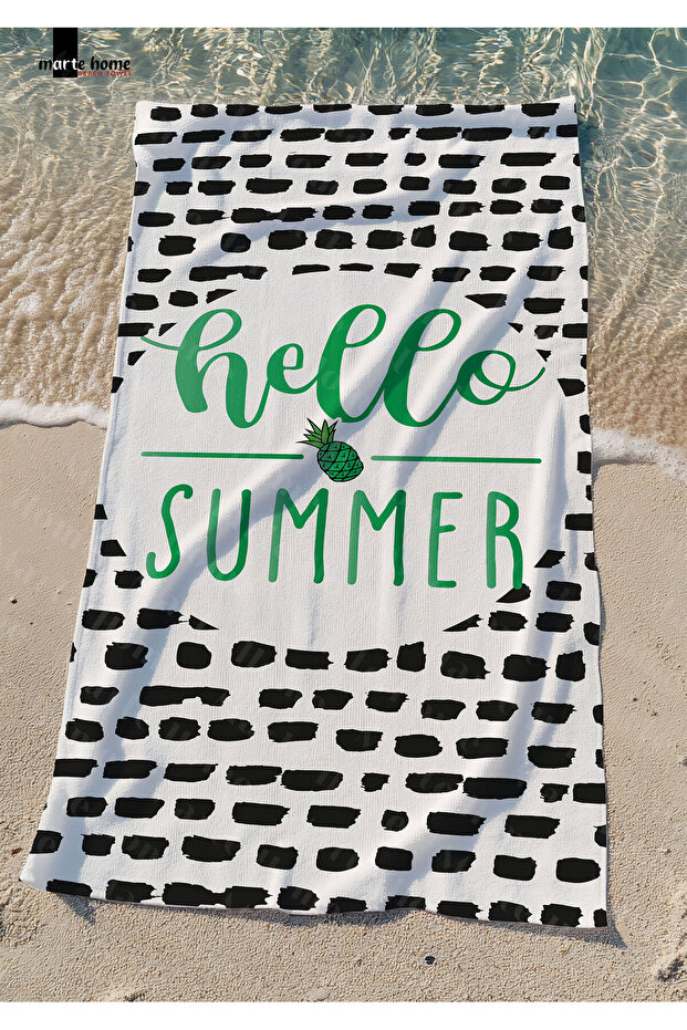 Hello Summer Y - منشفة الشاطئ المطبوعة