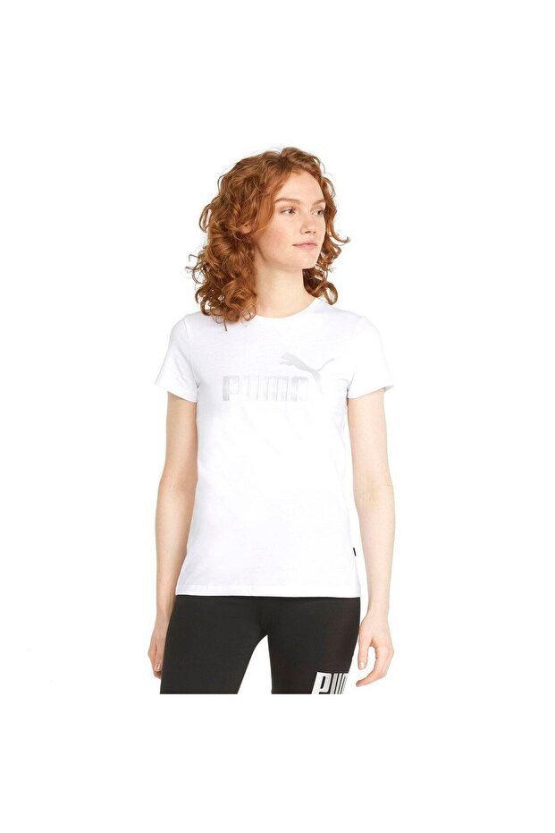 ESS+ Metallic Logo Tee White-silver Tişört - 2