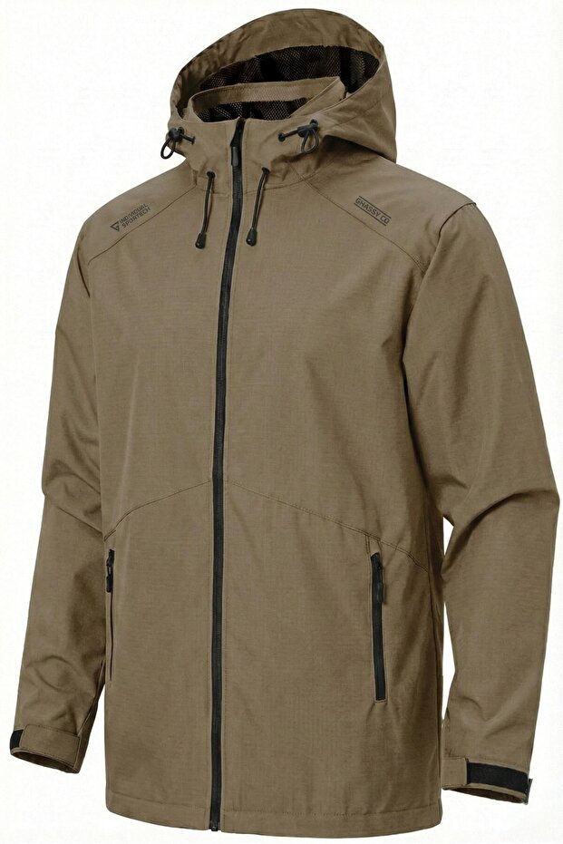 Men's Windbreaker/Raincoat Outdoor Shoulder Detailed Transitional Smoked Sports Jacket