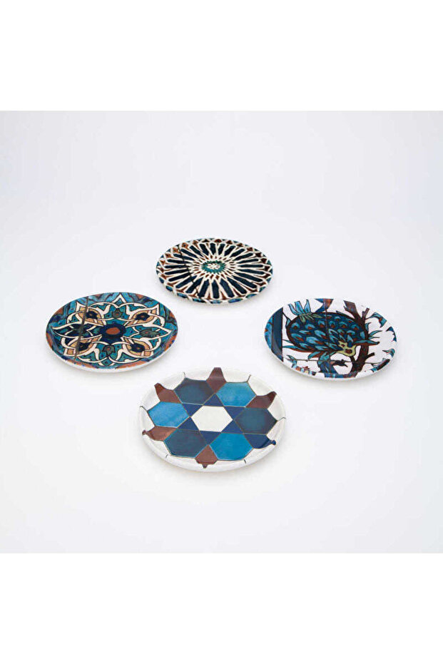 Sade Çini 4lü Meze Tabağı Seti - 14 cm - 3