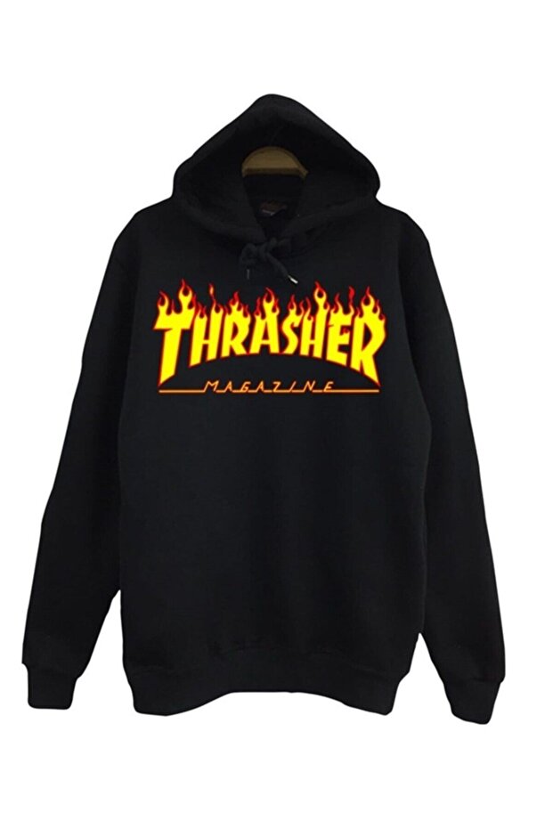 سويت شيرت بقلنسوة مطبوع عليه Thrasher للجنسين