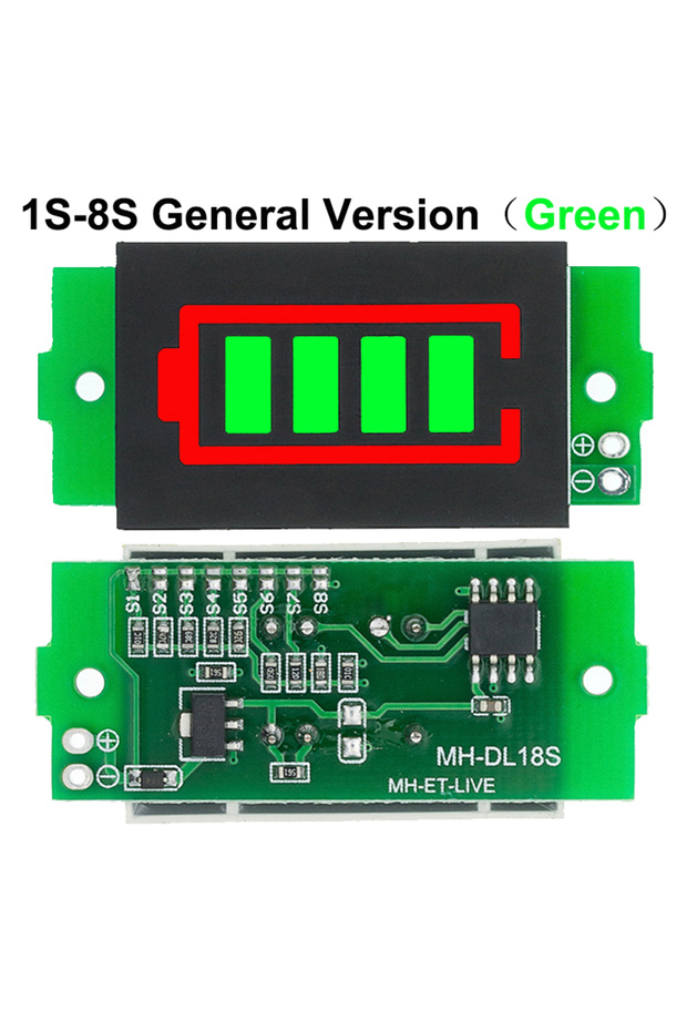 1S-8S Green General 1-8S 1S/2S/3S/4S Single 3.7V Lithium Battery Capacity Indicator Module 4.2V Disp