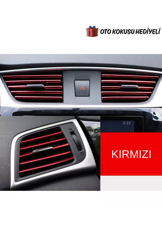 Car Interior Air Conditioner Grille Plug-in Air Conditioner Decoration Plug-in Vent Colorful Slat Red