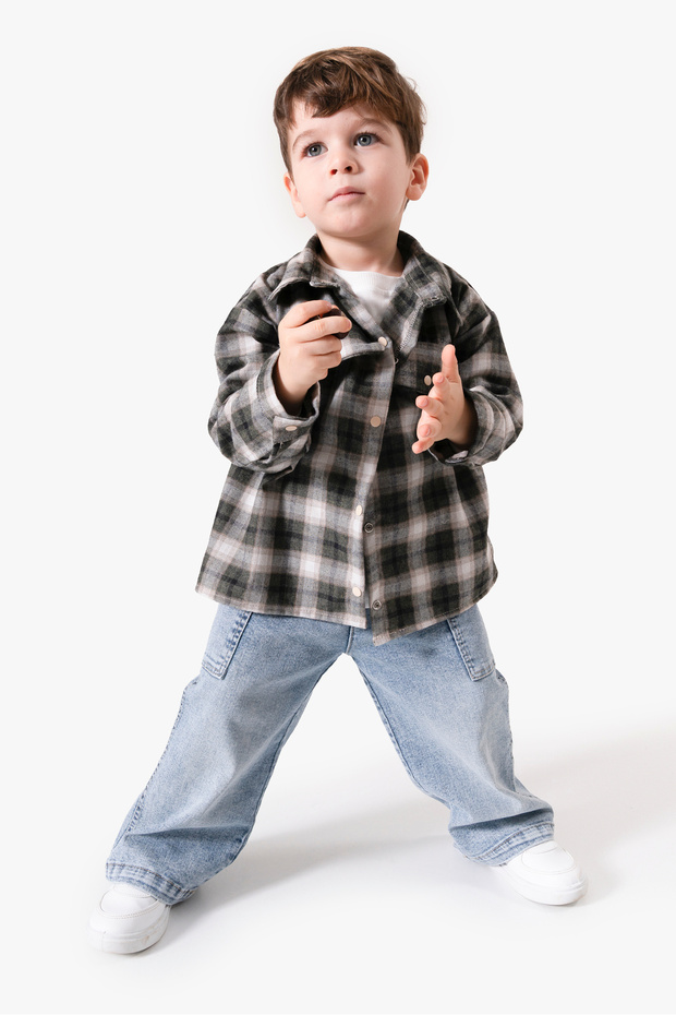 Back Printed Pocket Detailed 3-Piece Boys' Set 9090