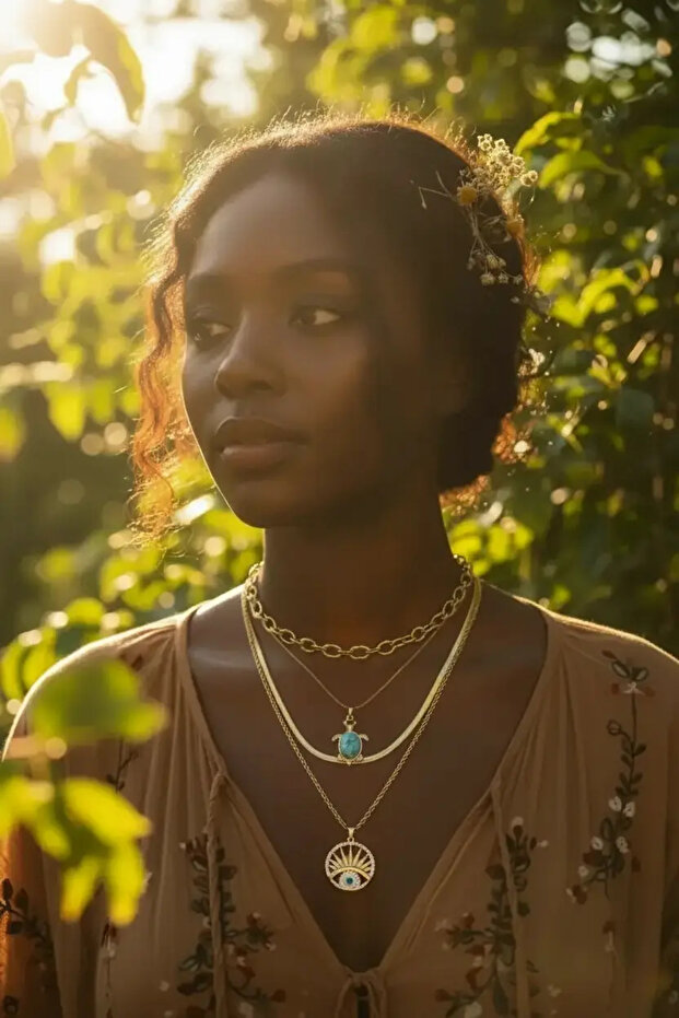 Çelik Çoklu Kolye - 1