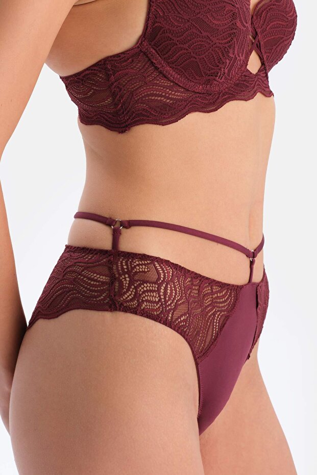 Bordo Dantelli Brazıllıan Külot - 4