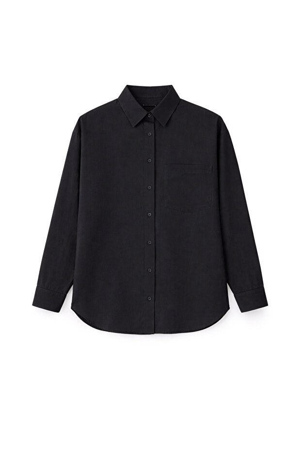 TEK CEPLİ OVERSIZE GÖMLEK - 1