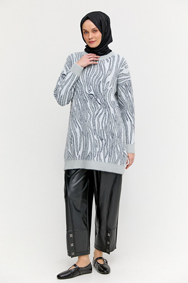 Desenli Triko Tunik - 2