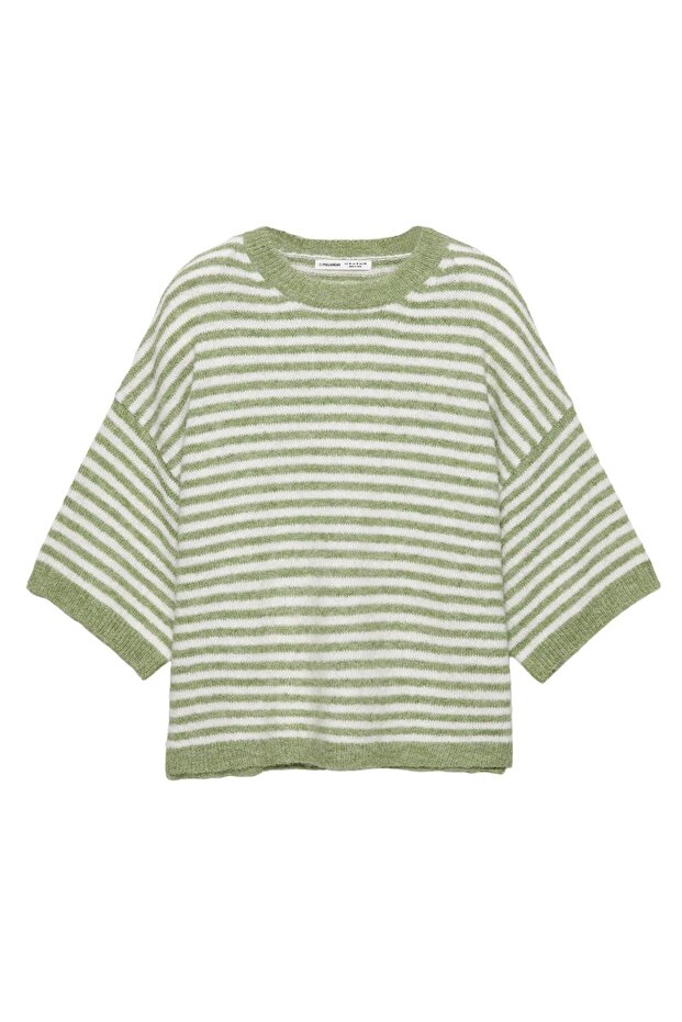 Kısa kollu salaş süveter - 8