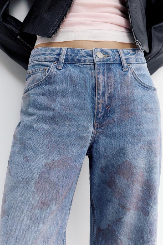 Çiçekli baggy jean - 5
