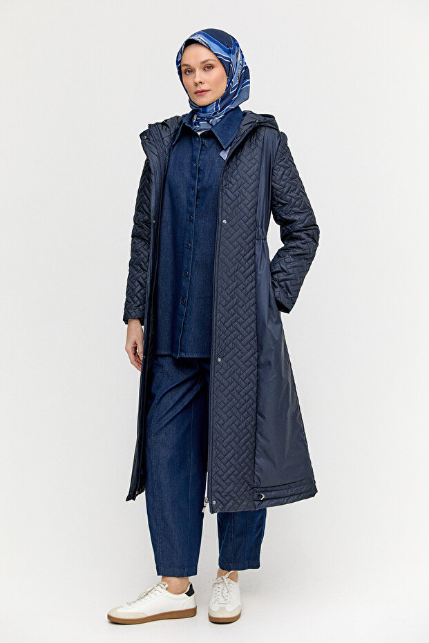 Kapüşonlu Kapitone Kaban - 2