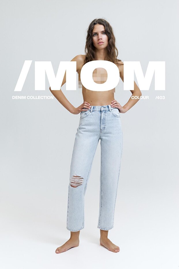 Yırtık mom fit jean - 1