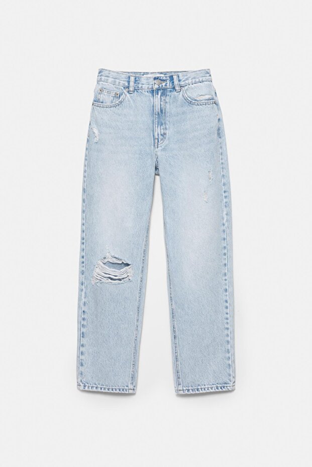 Yırtık mom fit jean - 6