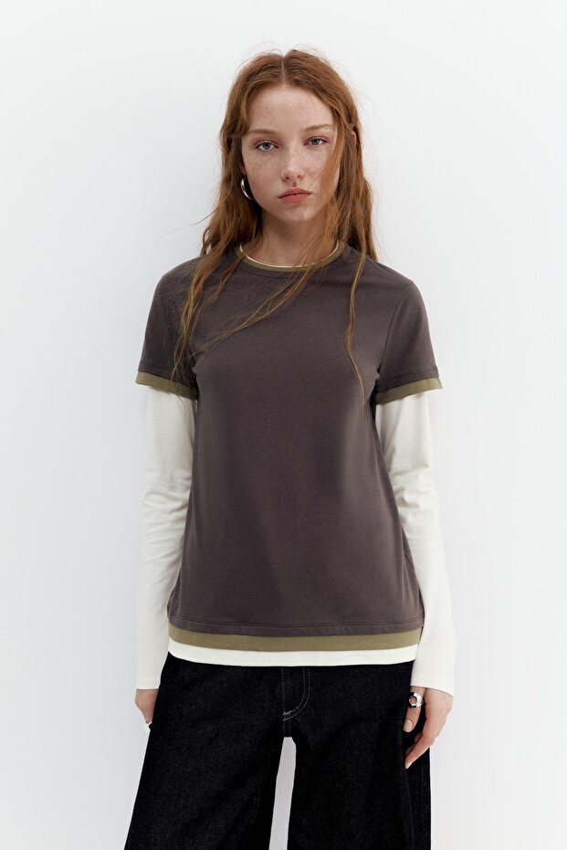 Çift kollu t-shirt - 6