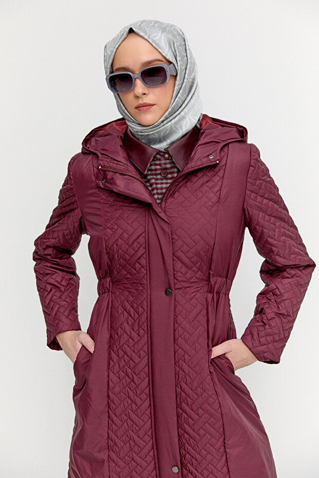 Kapüşonlu Kapitone Kaban - 2