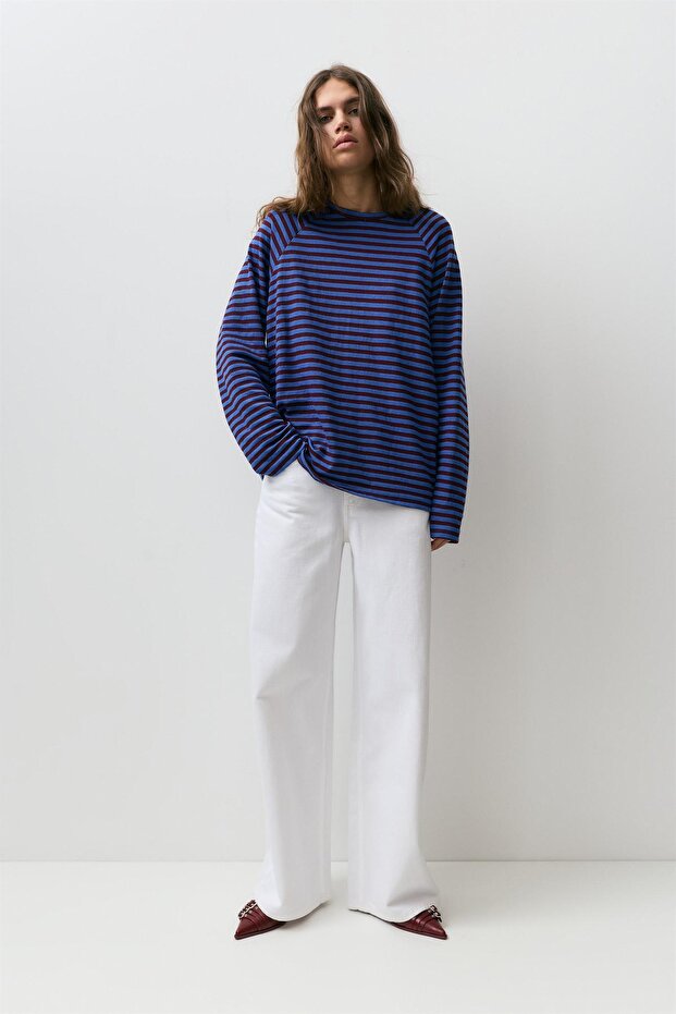Uzun kollu çizgili tişört - 2