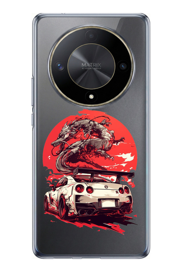 حافظة سيليكون متوافقة مع Honor X9B بتصميم GTR Dragon مطبوع - 1