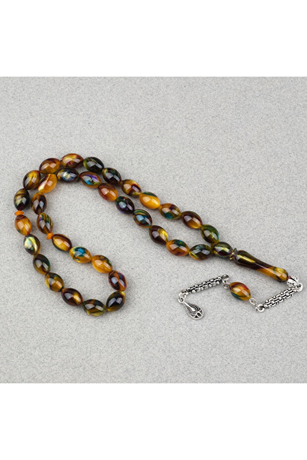 Arizona Katalin Alpaca Tassel Bezi Cut 8X12Mm Prayer Beads - Pearlescent