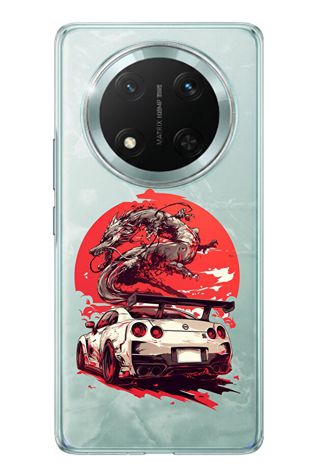 حافظة سيليكون متوافقة مع Honor X9C بتصميم GTR Dragon مطبوع - 1