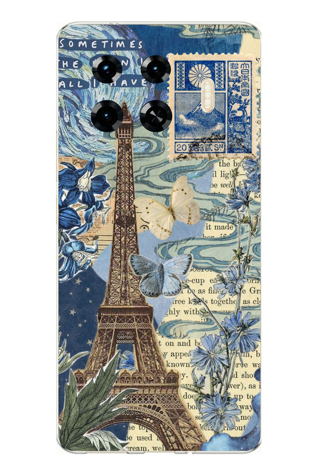 حافظة سيليكون متوافقة مع هاتف Tecno Spark 20 Pro+ Plus مع برج باريس وإيفل مطبوع - 1