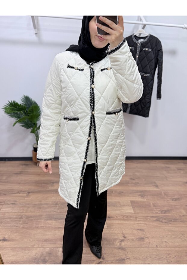 İncili Kapitone Mont - 1