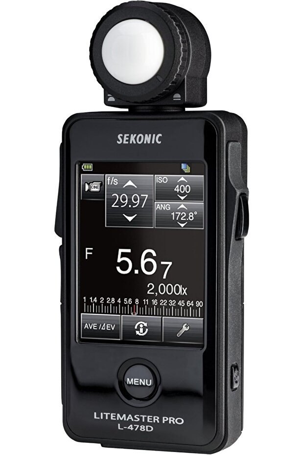 مقياس التعريض الضوئي بشاشة لمس SE L478D LiteMaster Pro بدون جهاز إرسال لاسلكي، أسود