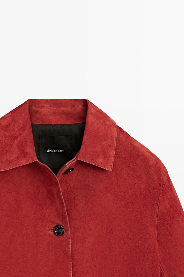 Kısa süet deri ceket - 6