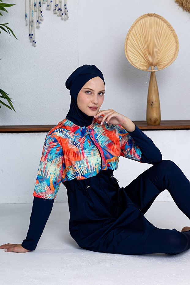 ملابس سباحة إسلامية بأكمام طويلة من الليكرا ماركة شيل باراشوت 2402