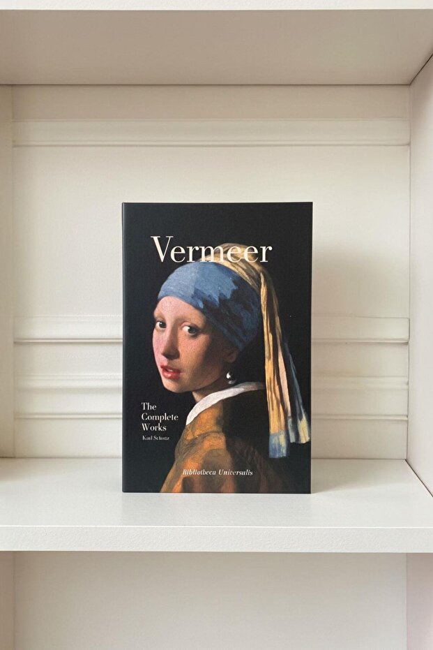 Johannes Vermeer Art Themed Decorative Book Box -'Girl with a Pearl Earring' Painting Patterned Black Storage Box