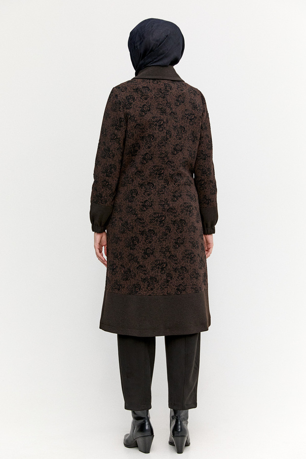 Dokulu Fermuarlı Örme Kap - 7