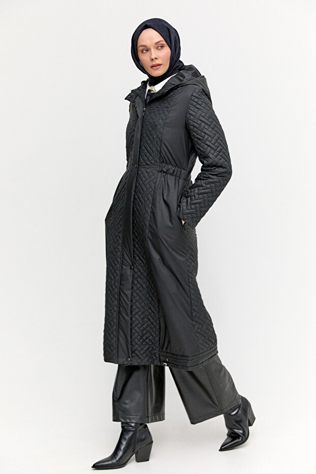 Kapüşonlu Kapitone Kaban - 2