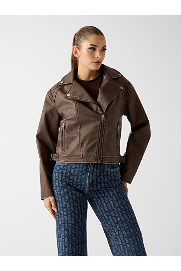 Nada Kadın Biker Ceket - 1