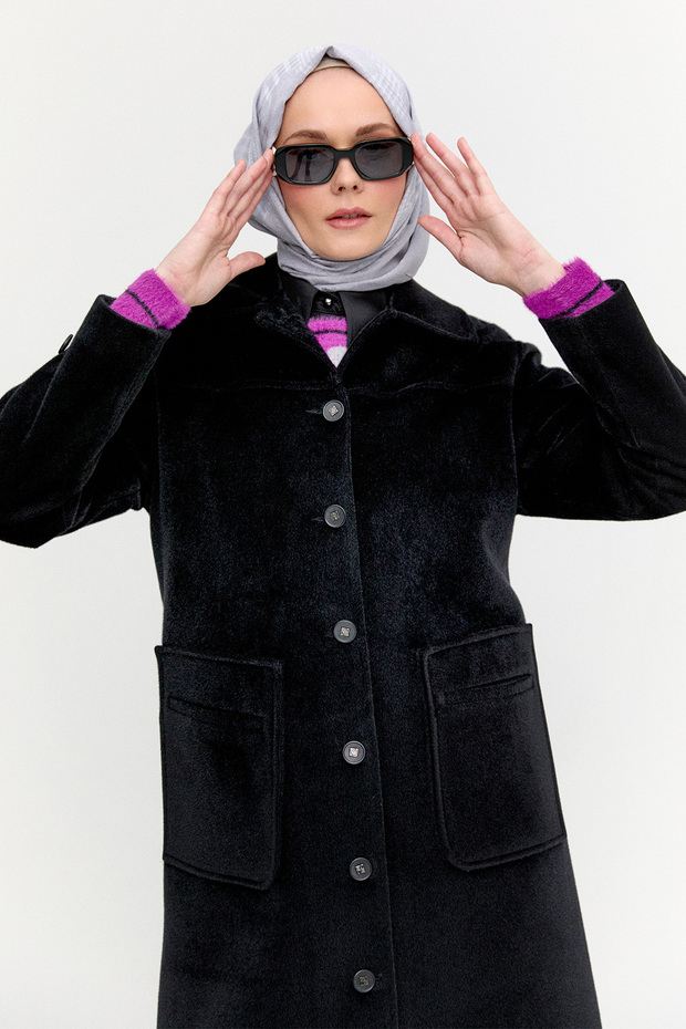 Kaşe Bebe Yaka Kaban - 4