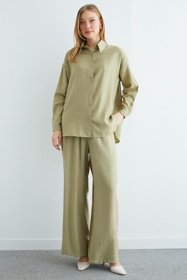 Basic Düğmeli Salaş Krinkıl 2 Li Takım - 3