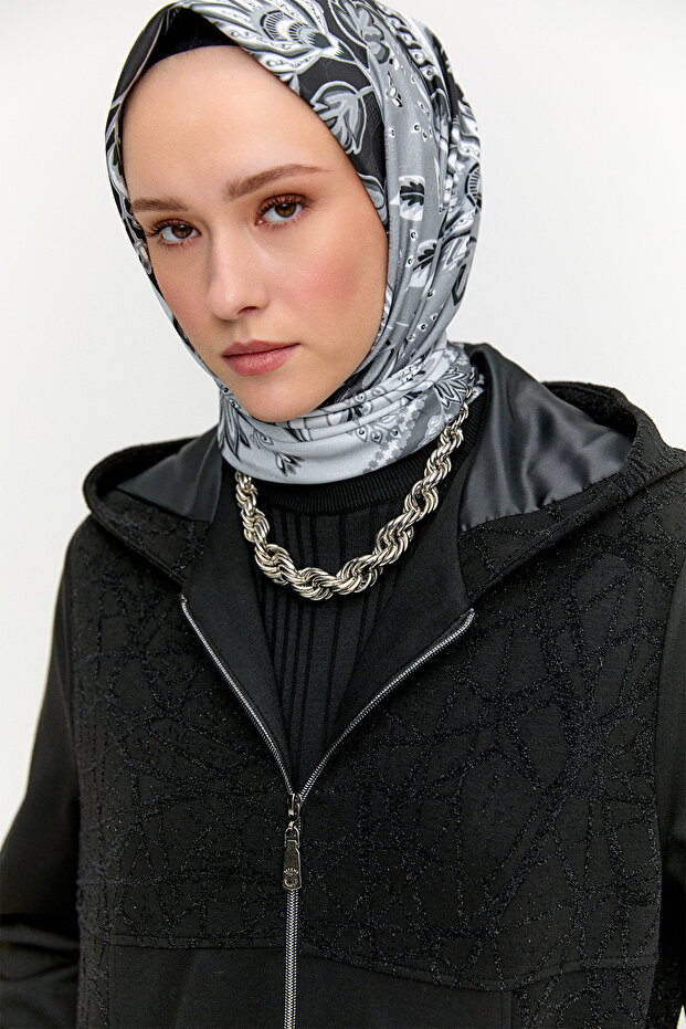 Kapüşonlu Örme Pardesü - 3