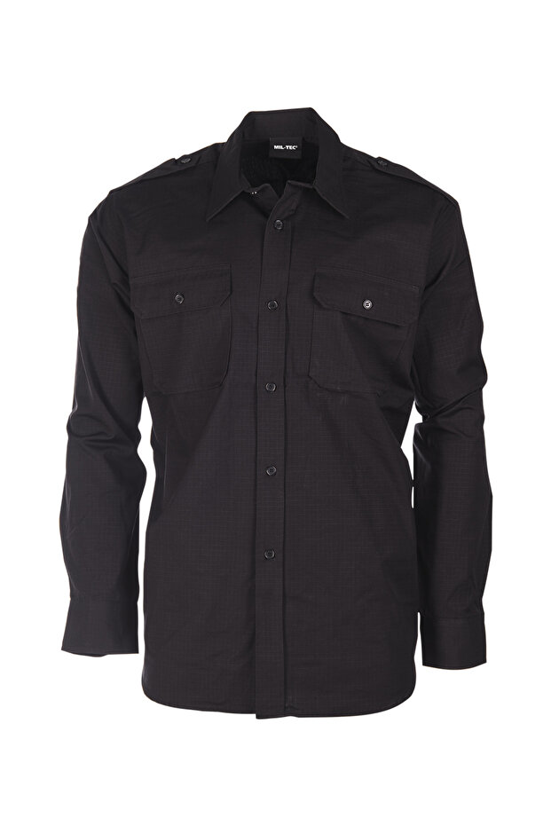Μαύρο πουκάμισο ripstop - 1
