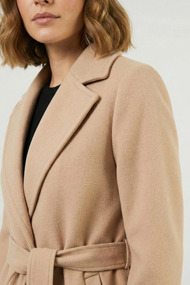 معطف بحزام 9171 - بيج - 4