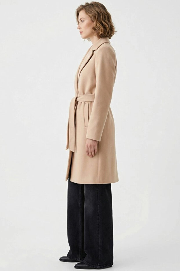 معطف بحزام 9171 - بيج - 2