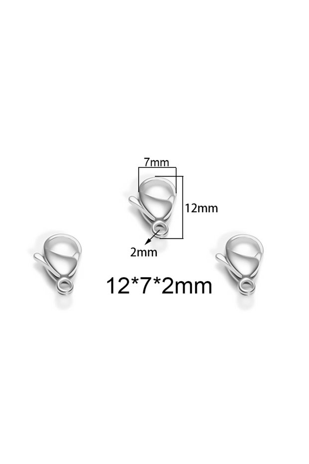 12mm 50Pcs/Lot Stainless Steel 9/10/11/12/13/15mm Lobster Clasps Hooks Connector for DIY Jewelry Fin